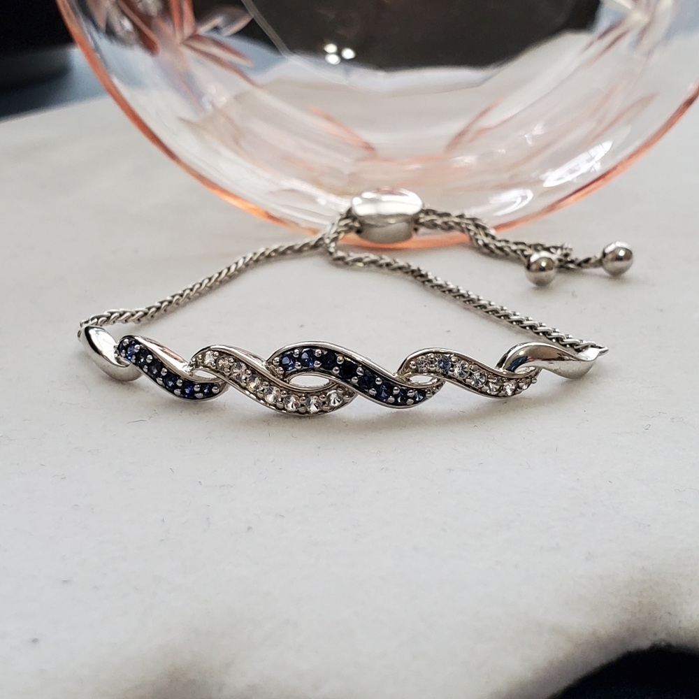 Sterling Sapphire Bolo Bracelet  (Fits up to 8 1/4” Wrist) - Picture 2 of 16